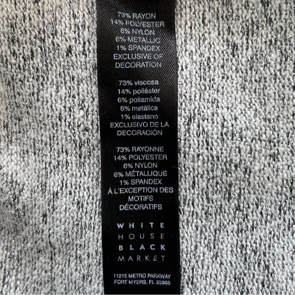 4/$20 White House Black Market Metallic Cowl Neck Crop Sweater - Size XS - Picture 6 of 7